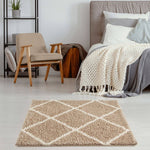 Moroccan Beige Shaggy Rug | 520 - Bargainia.com - 