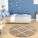 Moroccan Beige Shaggy Rug | 520 - Bargainia.com - 