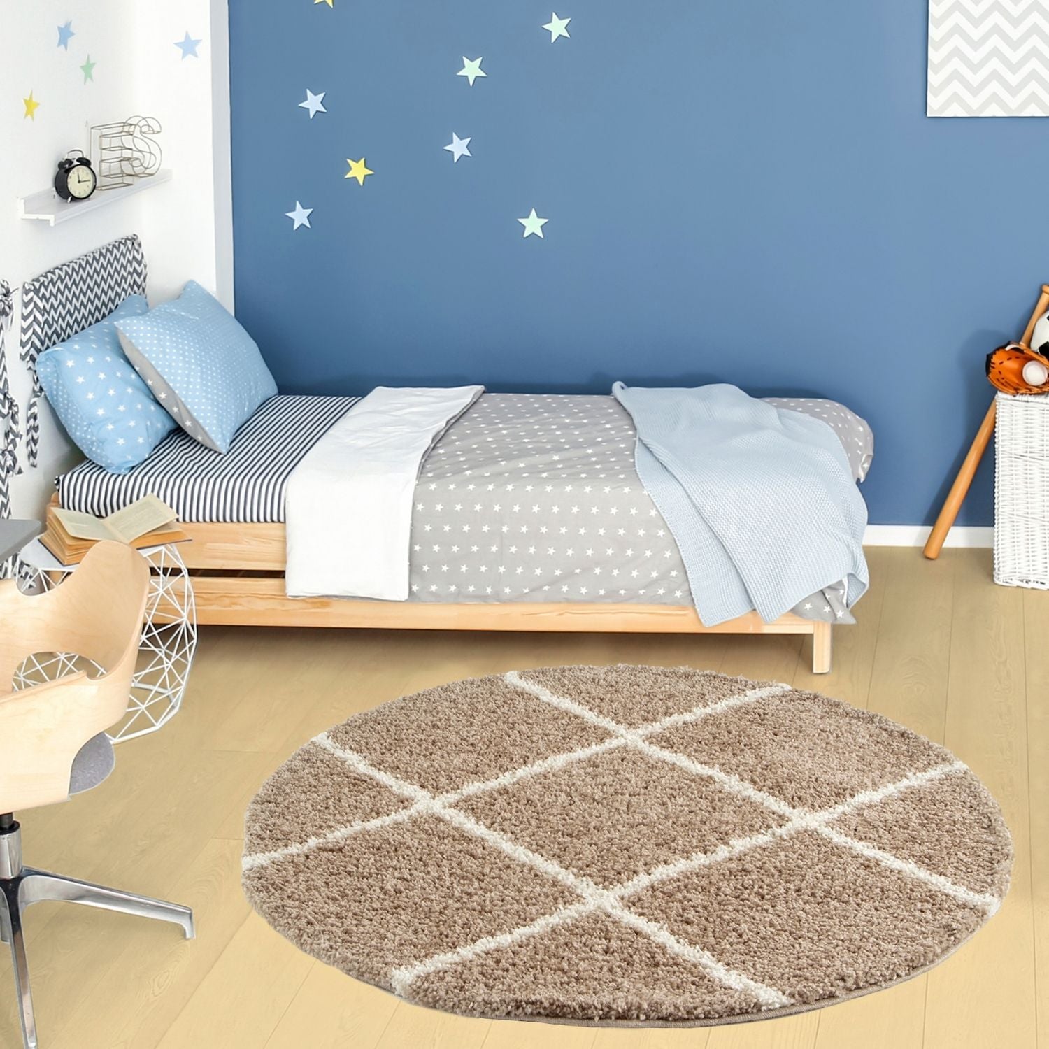 Moroccan Beige Shaggy Rug | 520 - Bargainia.com - 