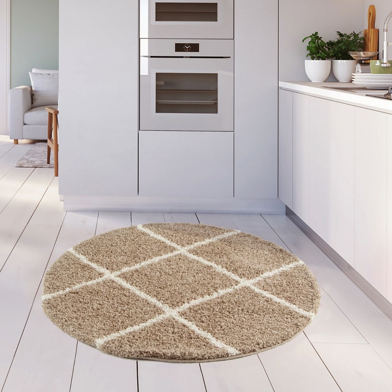 Moroccan Beige Shaggy Rug | 520 - Bargainia.com - 5056584503258 - 3184