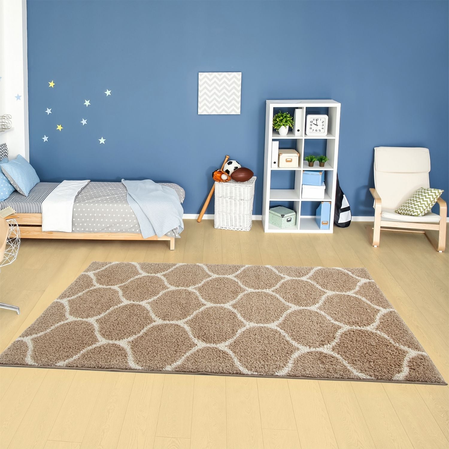 Moroccan Beige Shaggy Rug | 620 - Bargainia.com - 