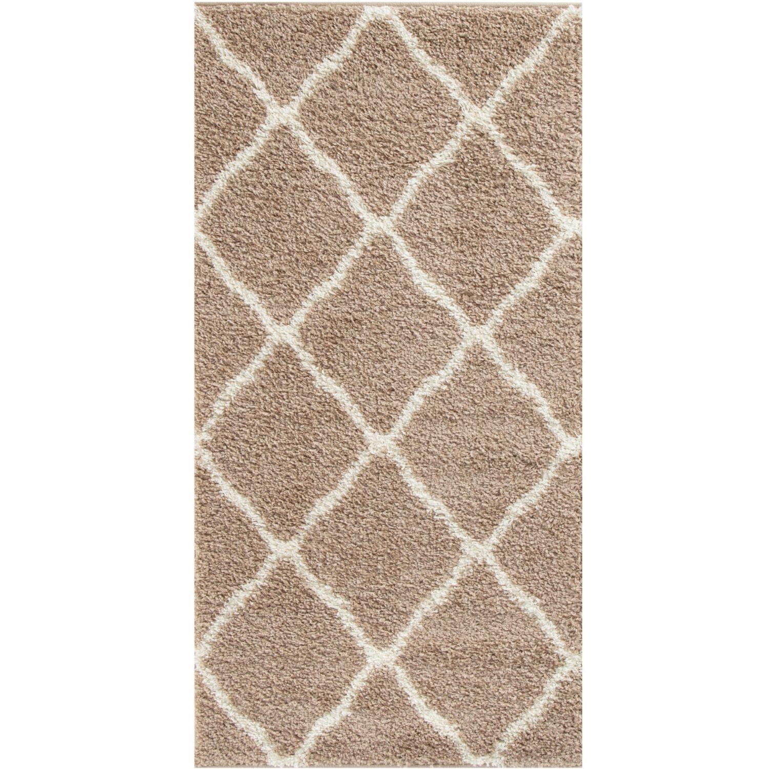 Moroccan Beige Shaggy Rug | 720 - Bargainia.com - 5056584504217 - 3300