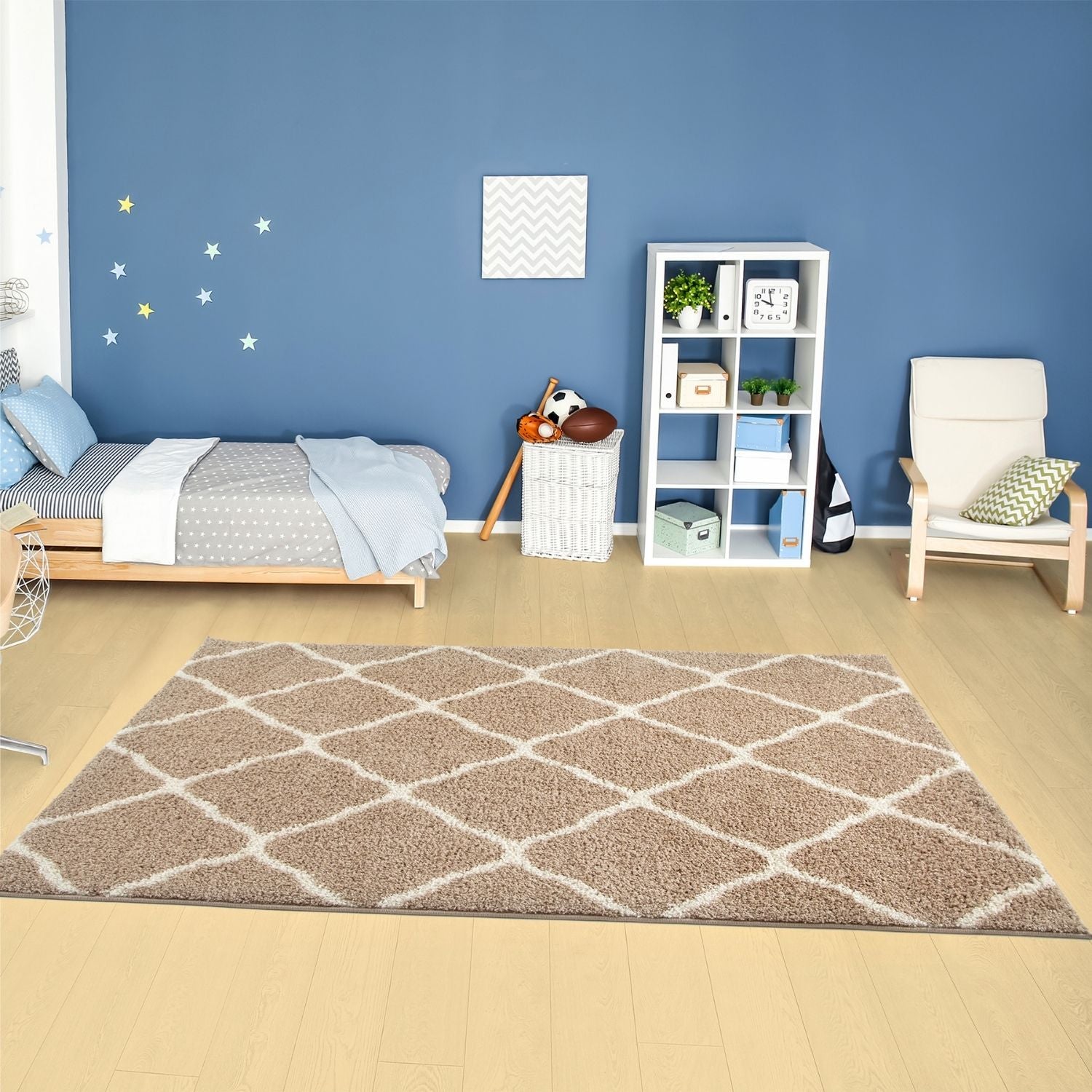 Moroccan Beige Shaggy Rug | 720 - Bargainia.com - 5056584504217 - 3300