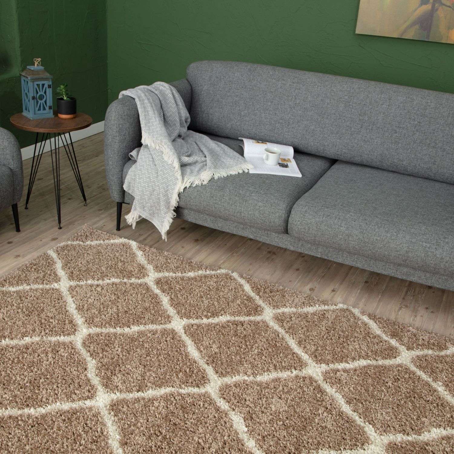 Moroccan Beige Shaggy Rug | 720 - Bargainia.com - 5056584504217 - 3300