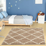 Moroccan Beige Shaggy Rug | 720 - Bargainia.com - 