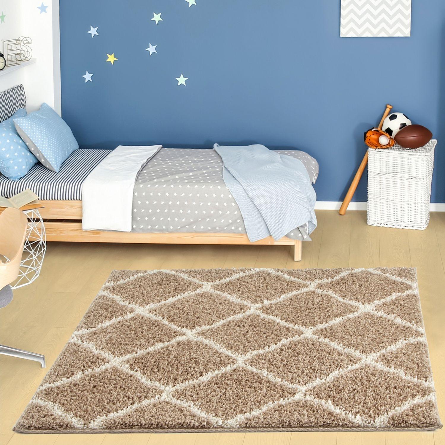 Moroccan Beige Shaggy Rug | 720 - Bargainia.com - 