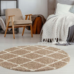 Moroccan Beige Shaggy Rug | 720 - Bargainia.com - 