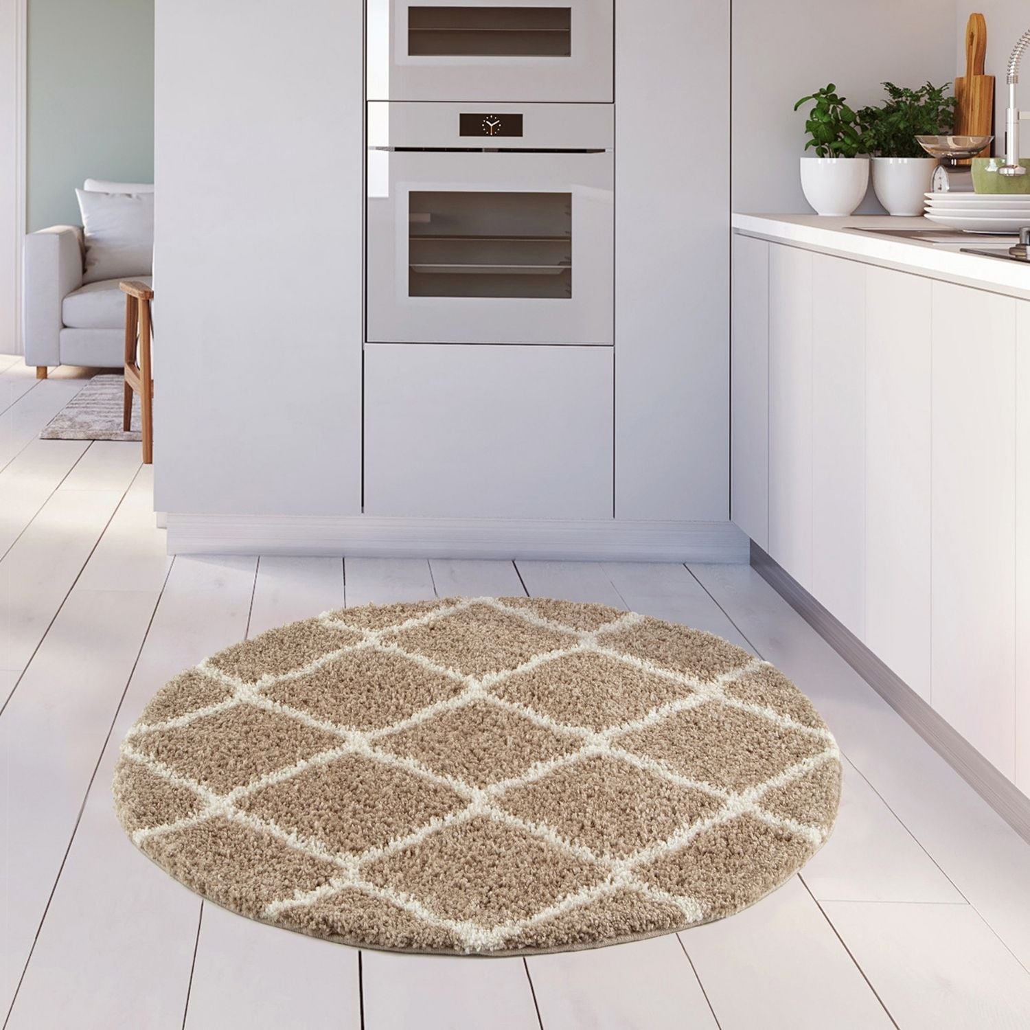 Moroccan Beige Shaggy Rug | 720 - Bargainia.com - 