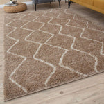 Moroccan Beige Shaggy Rug | 820 - Bargainia.com - 