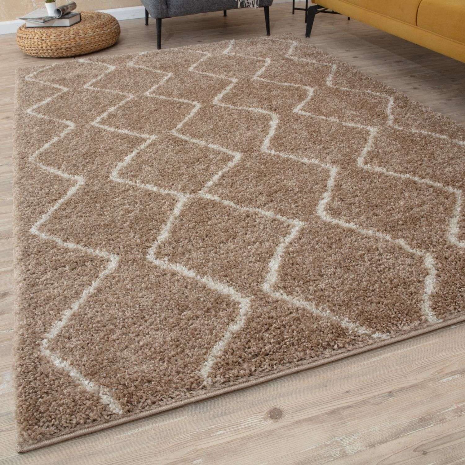 Moroccan Beige Shaggy Rug | 820 - Bargainia.com - 5056584513349 - 3473