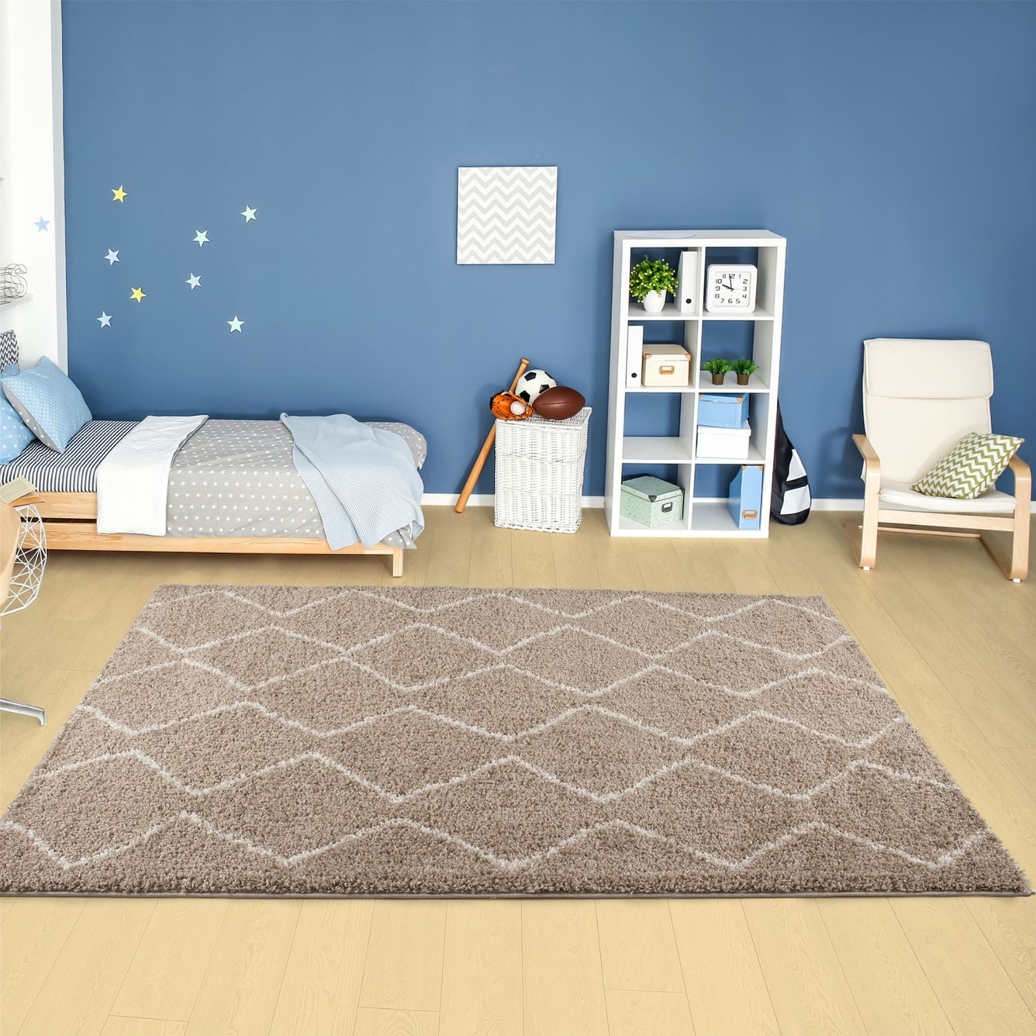 Moroccan Beige Shaggy Rug | 820 - Bargainia.com - 