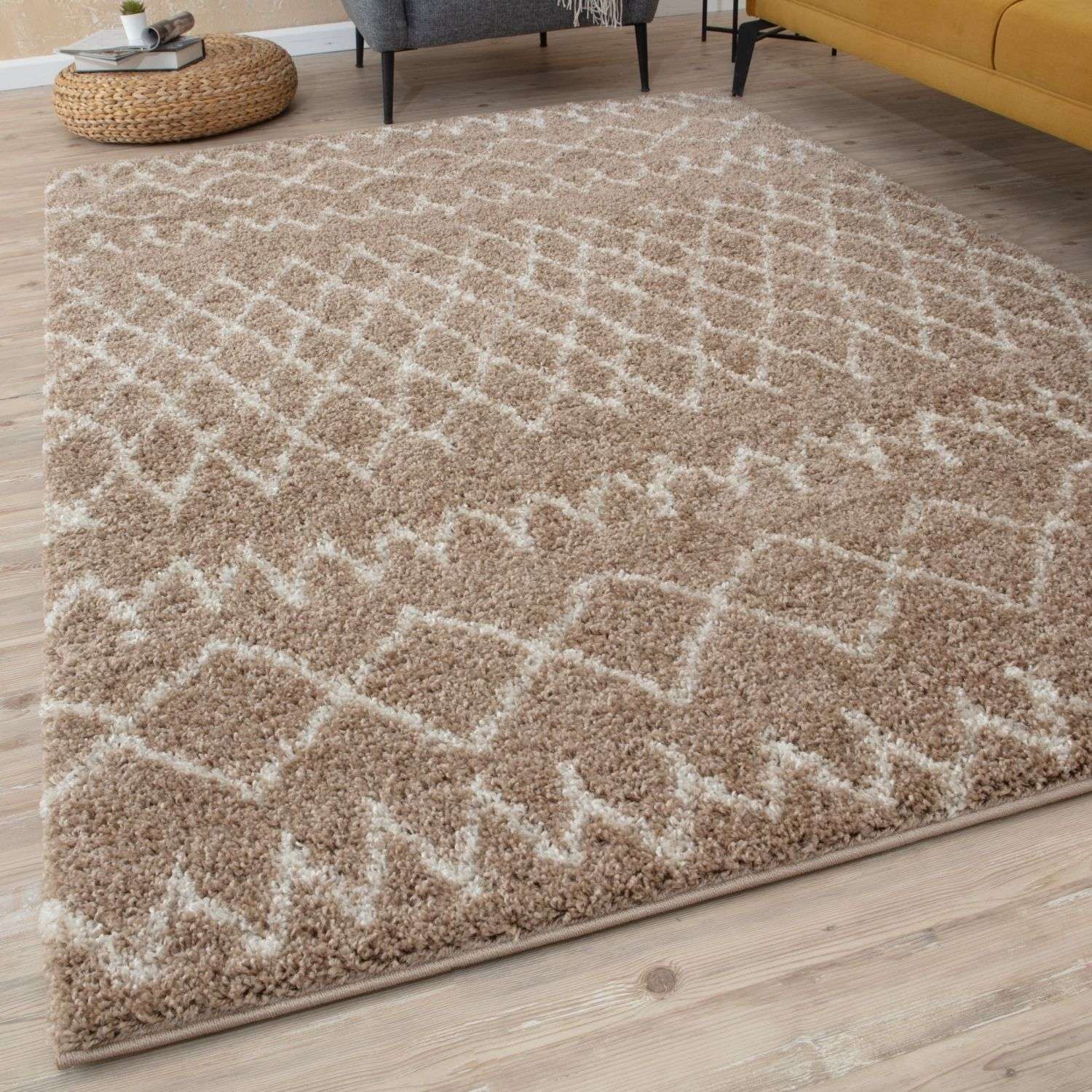 Moroccan Beige Shaggy Rug | 920 - Bargainia.com - 5056584513424 - 3533