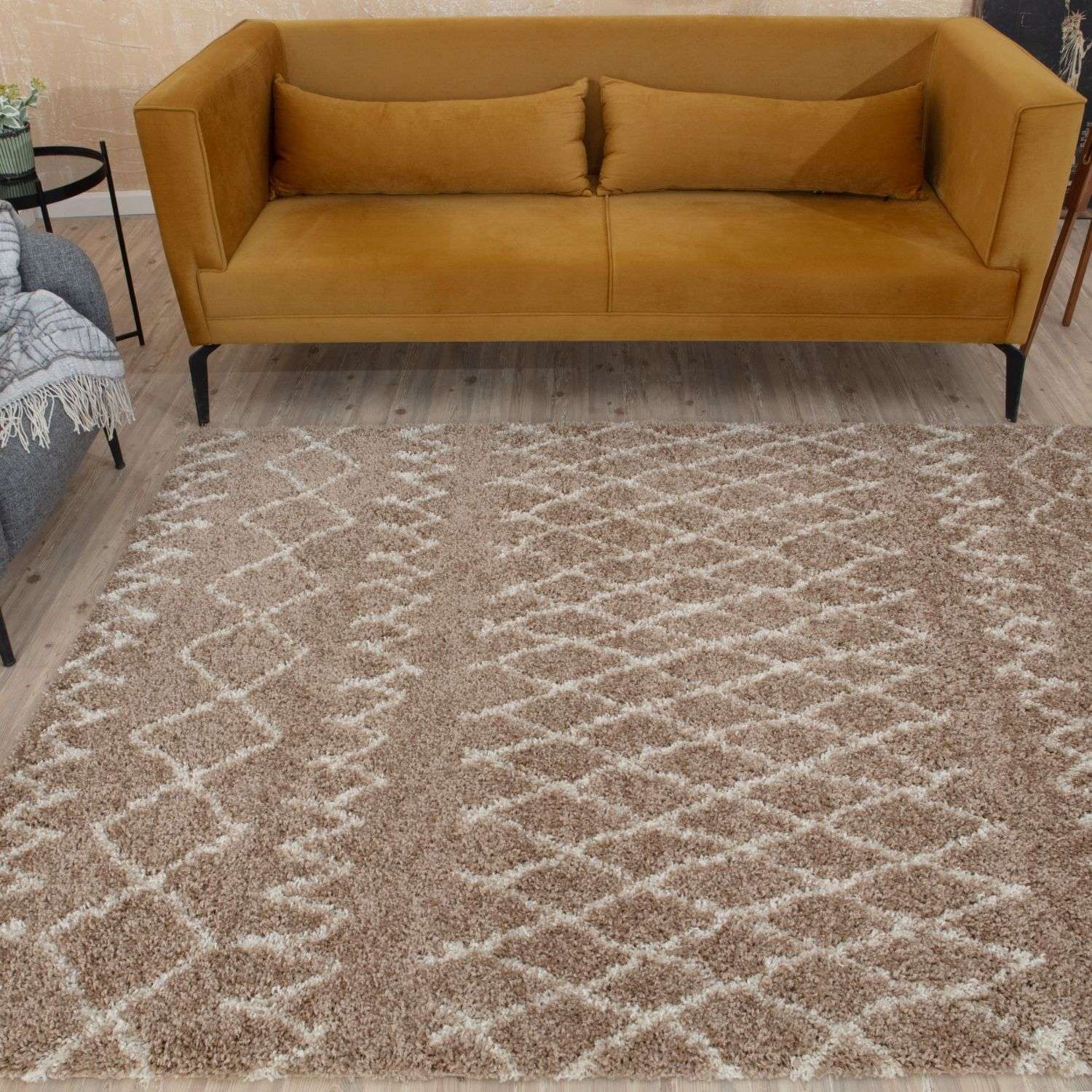Moroccan Beige Shaggy Rug | 920 - Bargainia.com - 