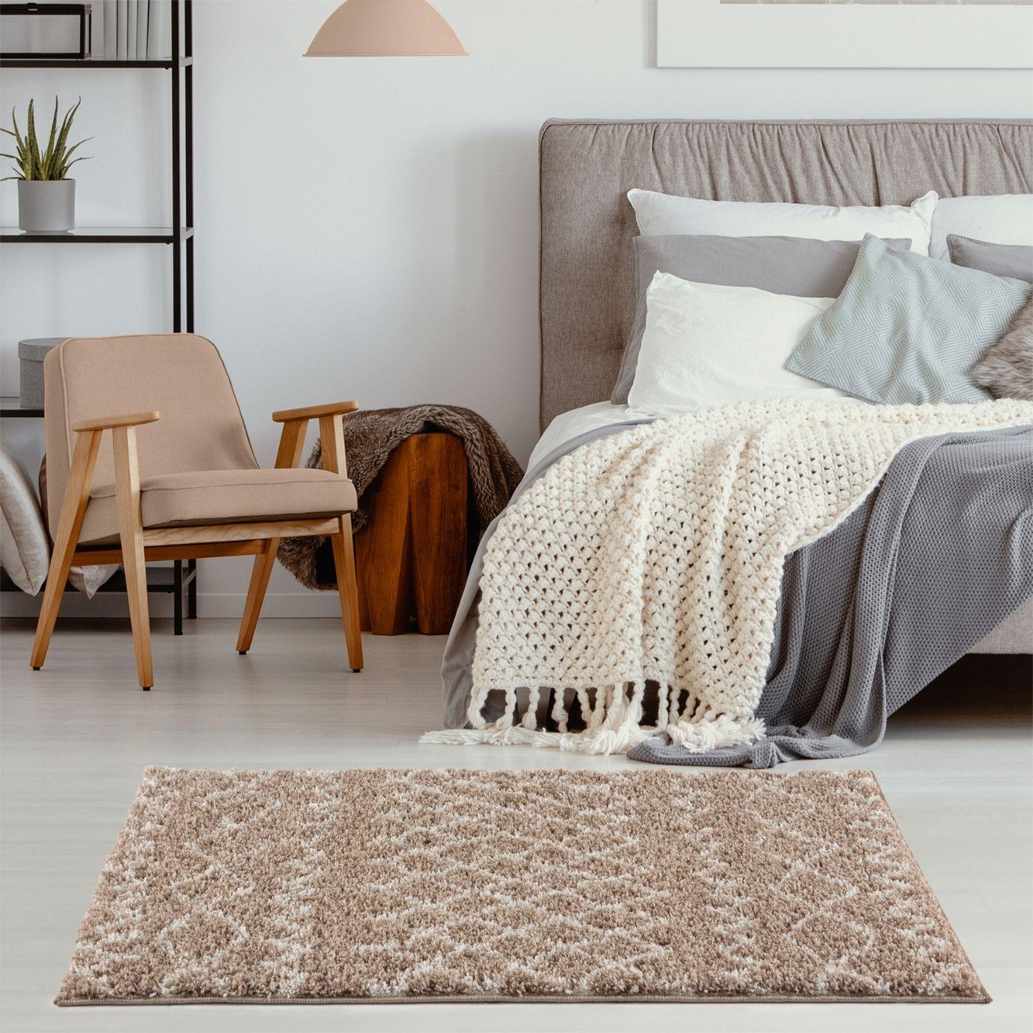 Moroccan Beige Shaggy Rug | 920 - Bargainia.com - 5056584513547 - 3534