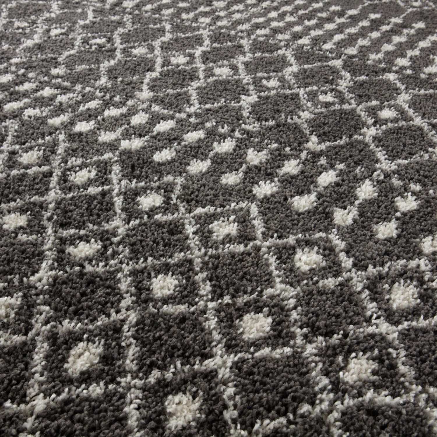 Moroccan Dark Grey Shaggy Rug | 1040 - Bargainia.com - 