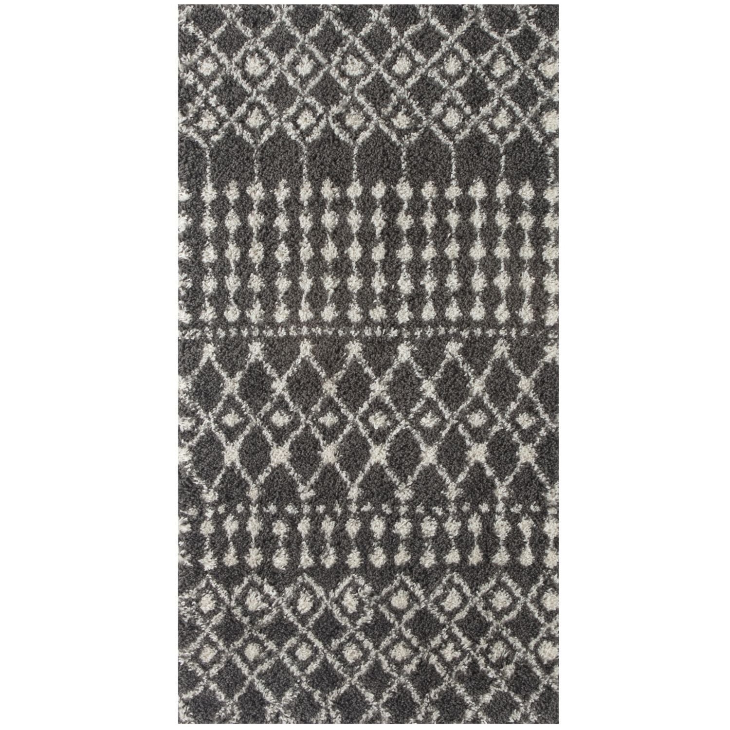 Moroccan Dark Grey Shaggy Rug | 1040 - Bargainia.com - 