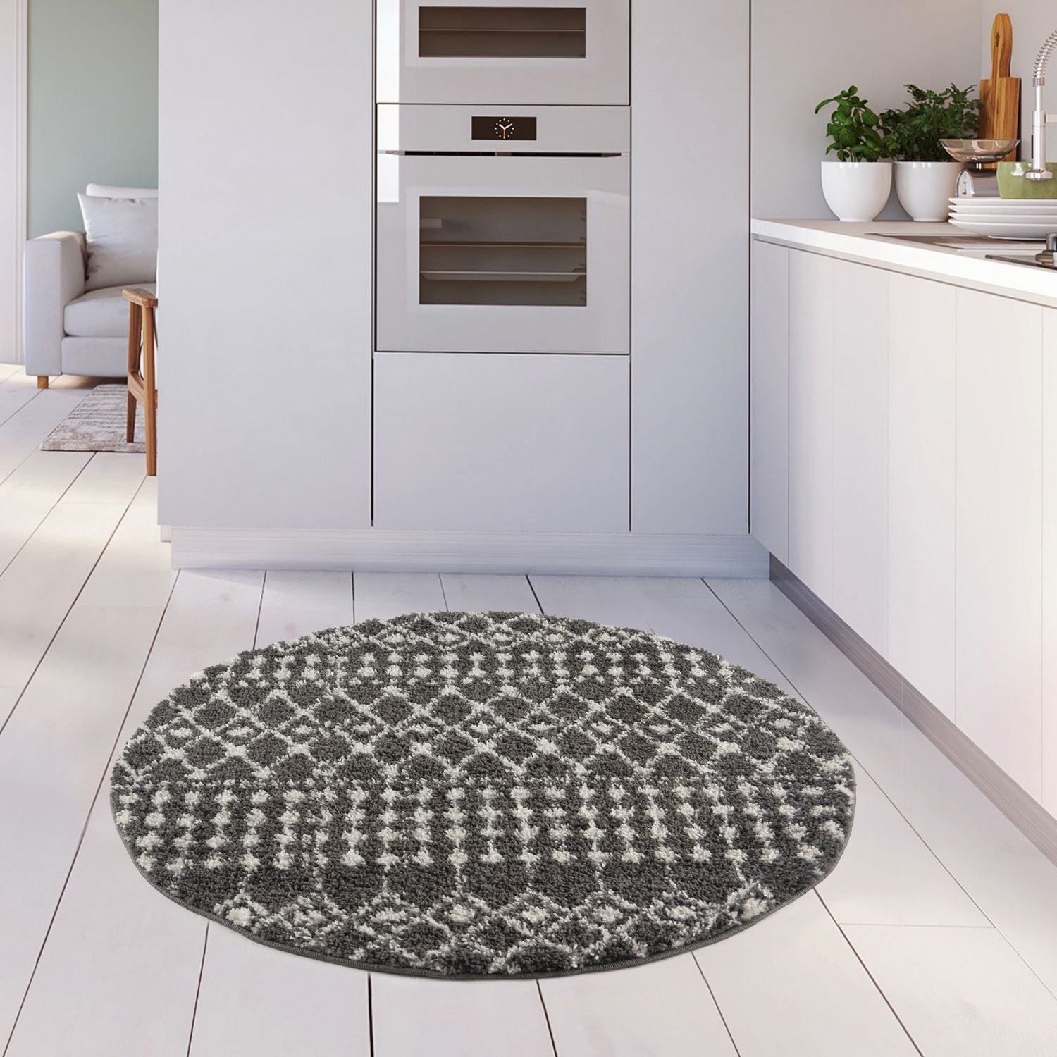 Moroccan Dark Grey Shaggy Rug | 1040 - Bargainia.com - 