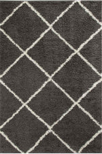 Moroccan Dark Grey Shaggy Rug | 540 - Bargainia.com - 