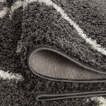 Moroccan Dark Grey Shaggy Rug | 540 - Bargainia.com - 