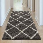 Moroccan Dark Grey Shaggy Rug | 540 - Bargainia.com - 
