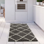 Moroccan Dark Grey Shaggy Rug | 540 - Bargainia.com - 