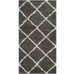 Moroccan Dark Grey Shaggy Rug | 540 - Bargainia.com - 