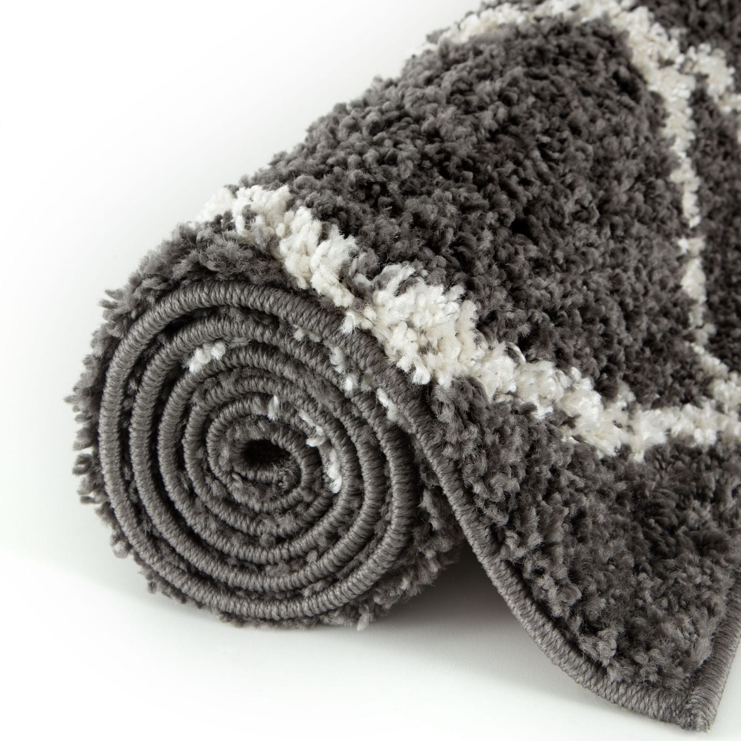 Moroccan Dark Grey Shaggy Rug | 540 - Bargainia.com - 
