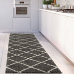 Moroccan Dark Grey Shaggy Rug | 540 - Bargainia.com - 