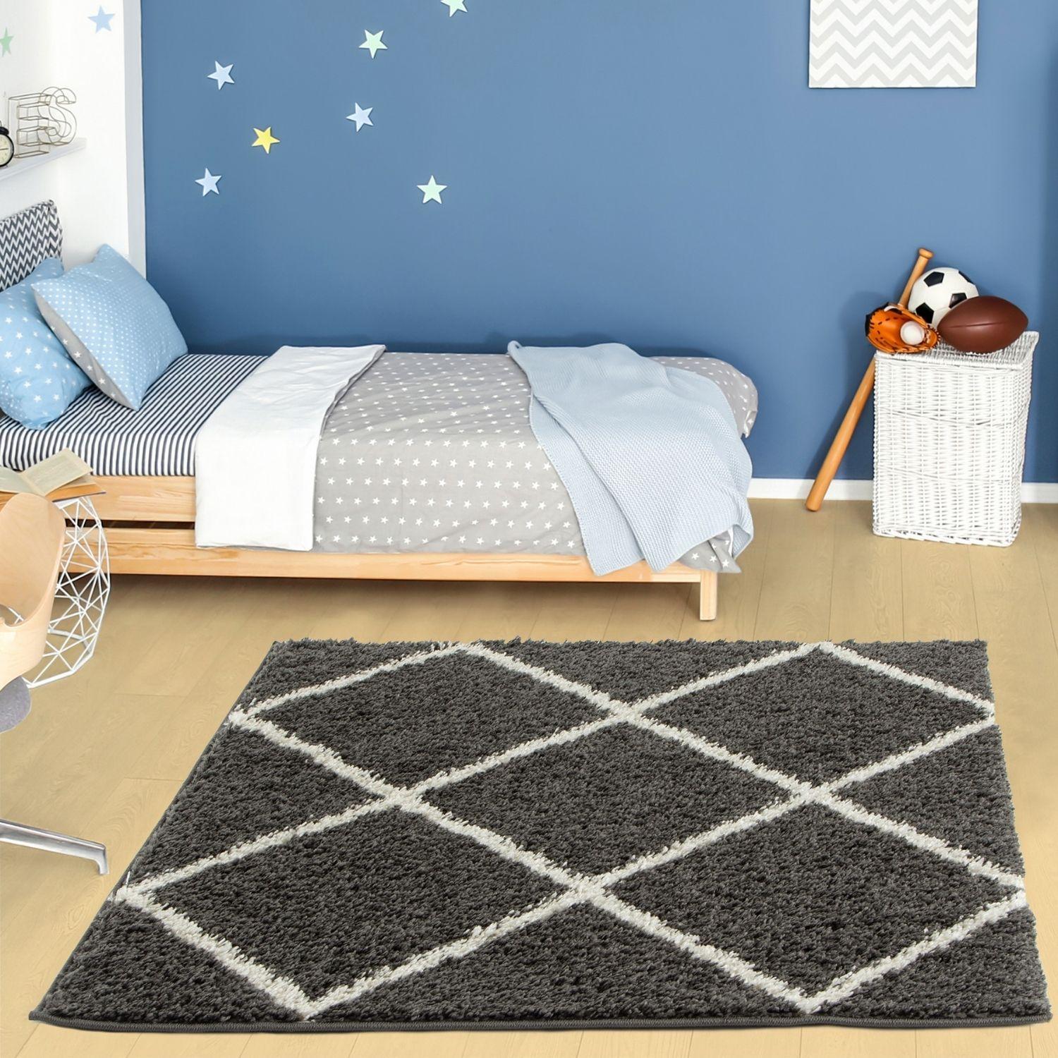 Moroccan Dark Grey Shaggy Rug | 540 - Bargainia.com - 5056584503210 - 3203