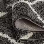 Moroccan Dark Grey Shaggy Rug | 640 - Bargainia.com - 