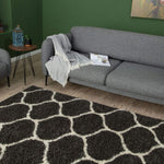 Moroccan Dark Grey Shaggy Rug | 640 - Bargainia.com - 