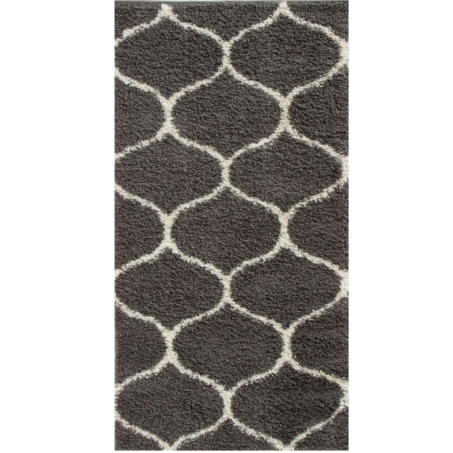 Moroccan Dark Grey Shaggy Rug | 640 - Bargainia.com - 