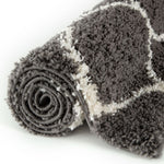 Moroccan Dark Grey Shaggy Rug | 640 - Bargainia.com - 
