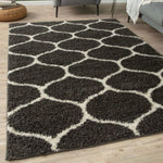 Moroccan Dark Grey Shaggy Rug | 640 - Bargainia.com - 