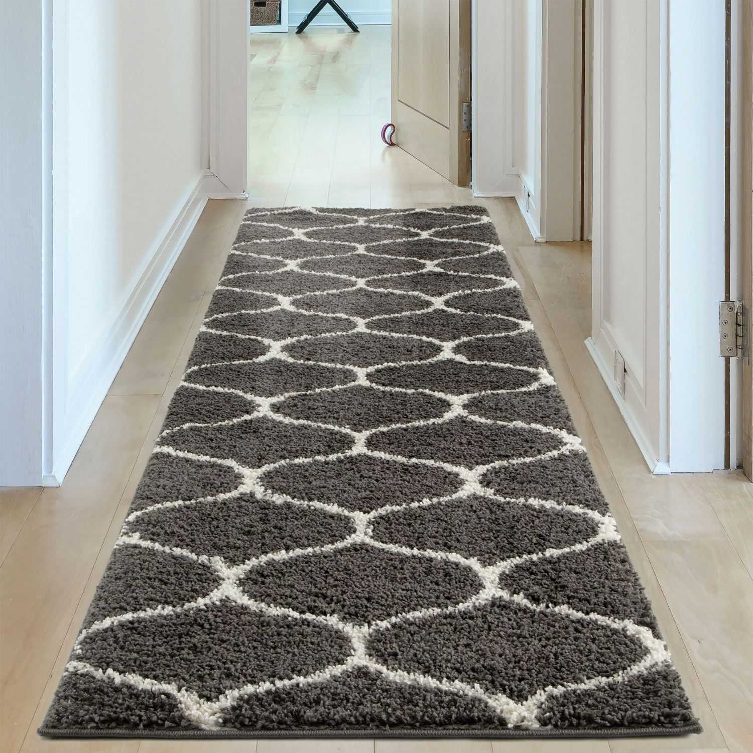 Moroccan Dark Grey Shaggy Rug | 640 - Bargainia.com - 
