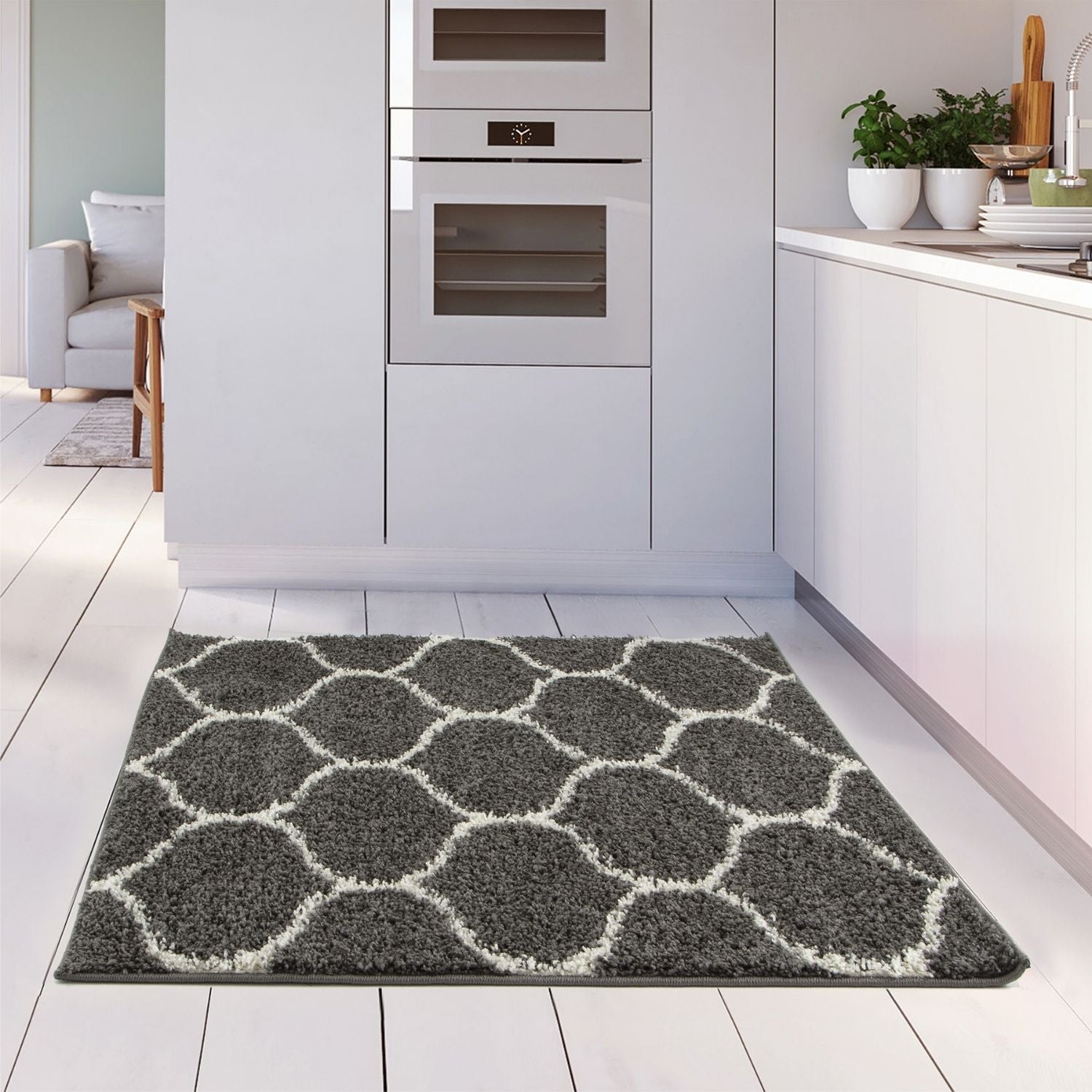 Moroccan Dark Grey Shaggy Rug | 640 - Bargainia.com - 5056584503814 - 3263