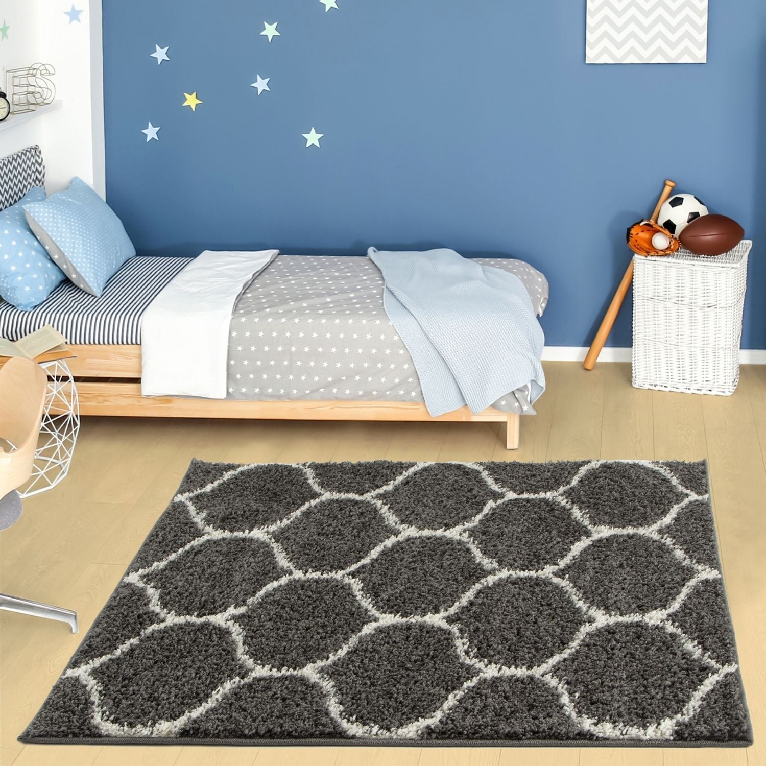 Moroccan Dark Grey Shaggy Rug | 640 - Bargainia.com - 5056584503814 - 3263