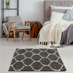 Moroccan Dark Grey Shaggy Rug | 640 - Bargainia.com - 