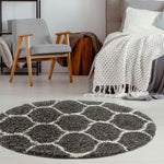 Moroccan Dark Grey Shaggy Rug | 640 - Bargainia.com - 