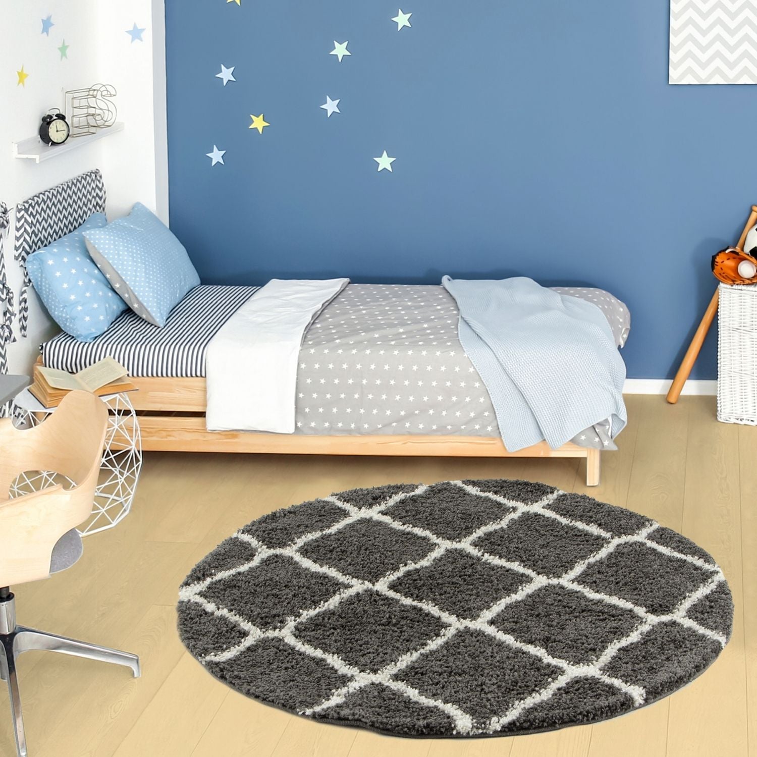 Moroccan Dark Grey Shaggy Rug | 740 - Bargainia.com - 5056584504477 - 3324