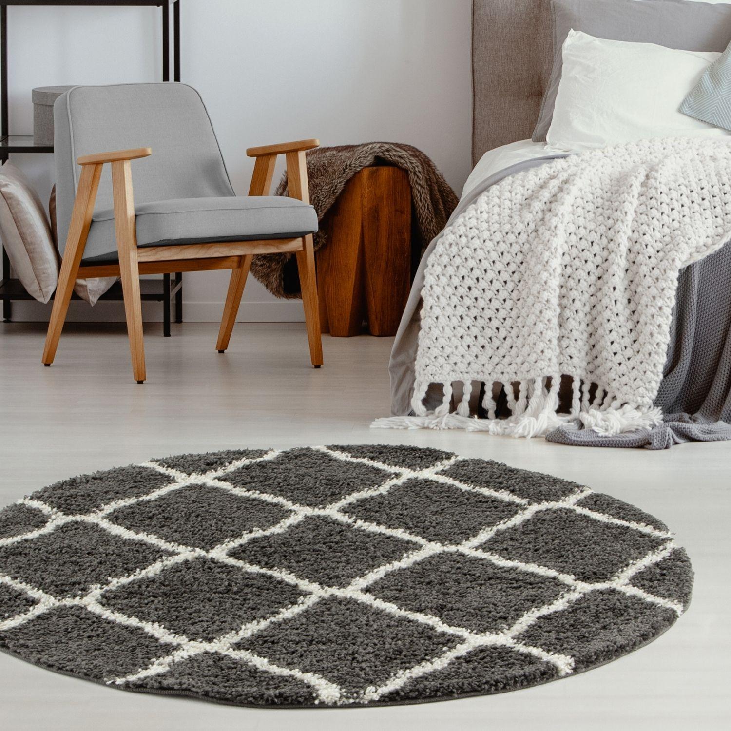 Moroccan Dark Grey Shaggy Rug | 740 - Bargainia.com - 5056584504477 - 3324