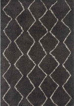 Moroccan Dark Grey Shaggy Rug | 840 - Bargainia.com - 