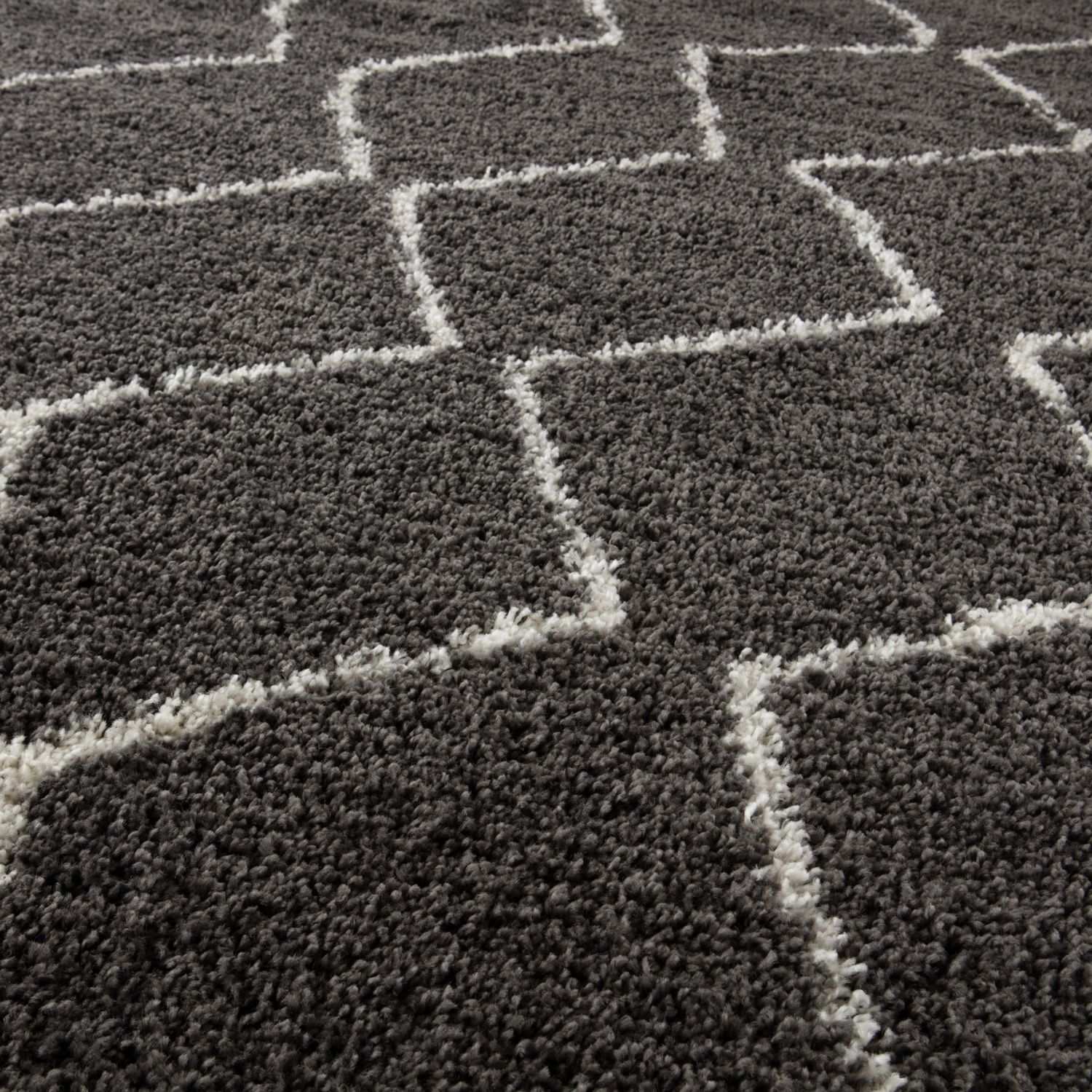 Moroccan Dark Grey Shaggy Rug | 840 - Bargainia.com - 