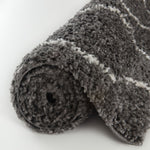 Moroccan Dark Grey Shaggy Rug | 840 - Bargainia.com - 