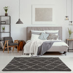 Moroccan Dark Grey Shaggy Rug | 840 - Bargainia.com - 