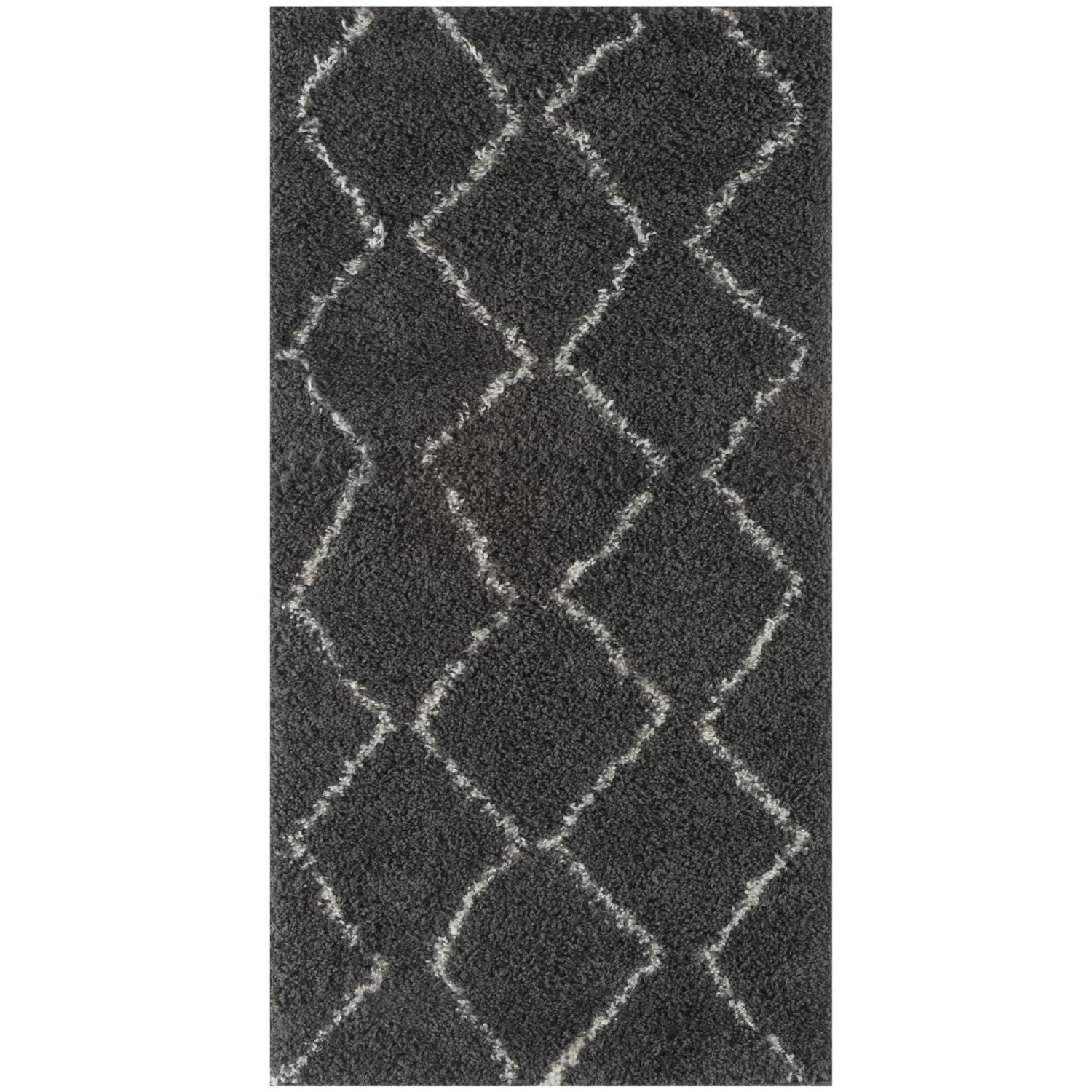 Moroccan Dark Grey Shaggy Rug | 840 - Bargainia.com - 