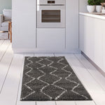 Moroccan Dark Grey Shaggy Rug | 840 - Bargainia.com - 