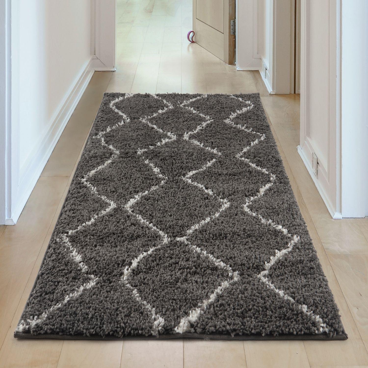 Moroccan Dark Grey Shaggy Rug | 840 - Bargainia.com - 5056584513509 - 3494