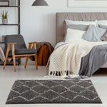 Moroccan Dark Grey Shaggy Rug | 840 - Bargainia.com - 