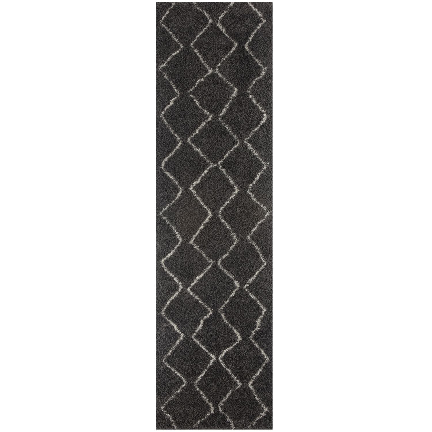 Moroccan Dark Grey Shaggy Rug | 840 - Bargainia.com - 